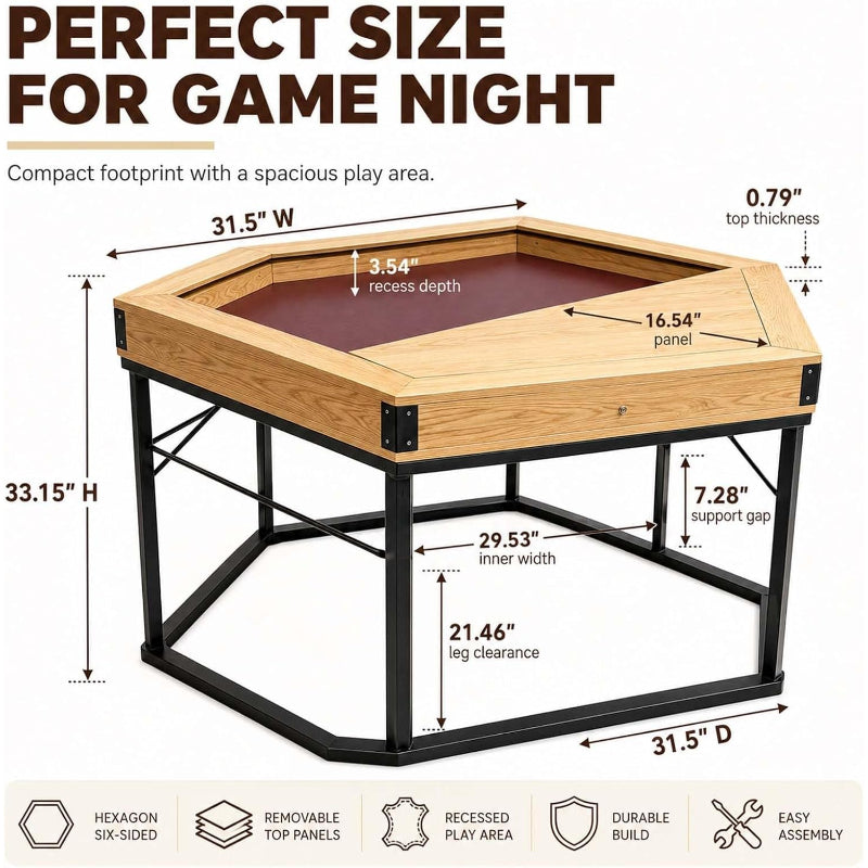 Hex Convertible Game Dining Table