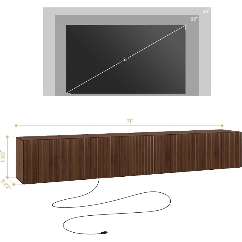 71" Wall Mount Floating TV Stand