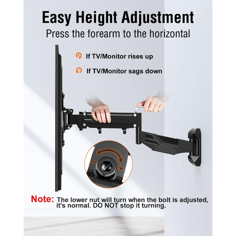 Height Adjustable Full Motion TV Wall Mount