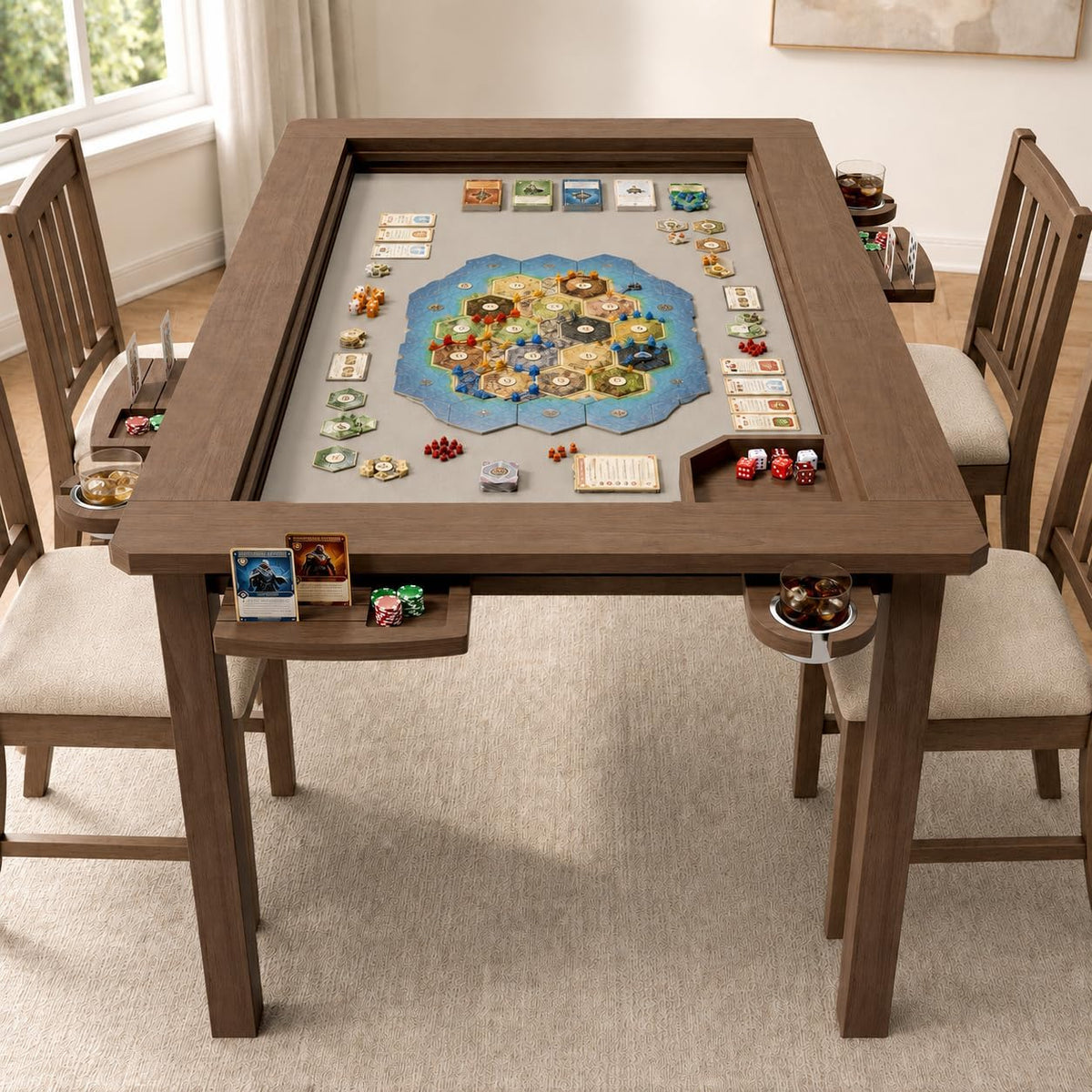 Walnut Removable Top Game Table
