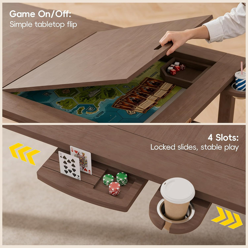 Walnut Removable Top Game Table