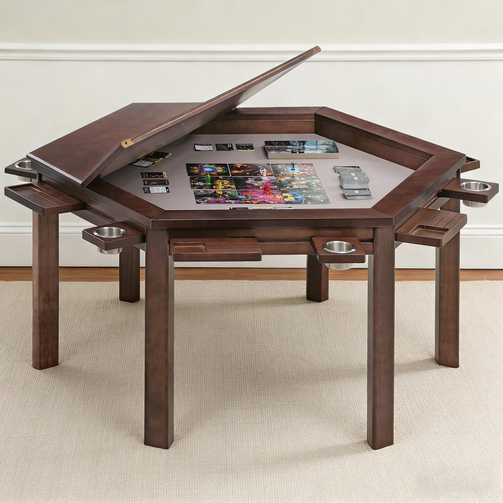 Black Walnut Hex Game Dining Table