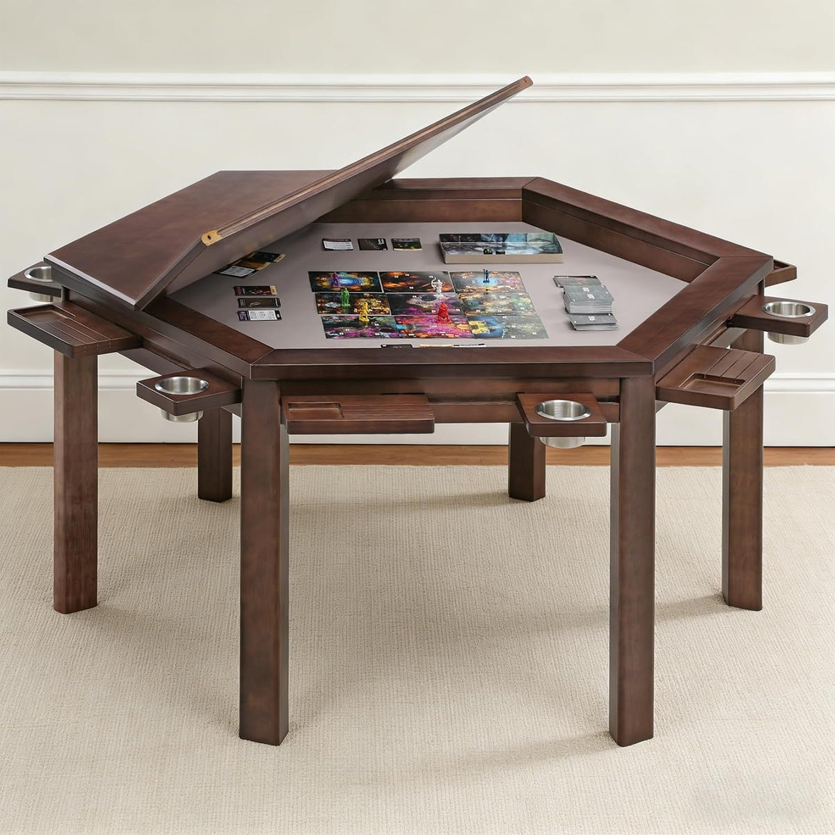 Black Walnut Hex Game Dining Table
