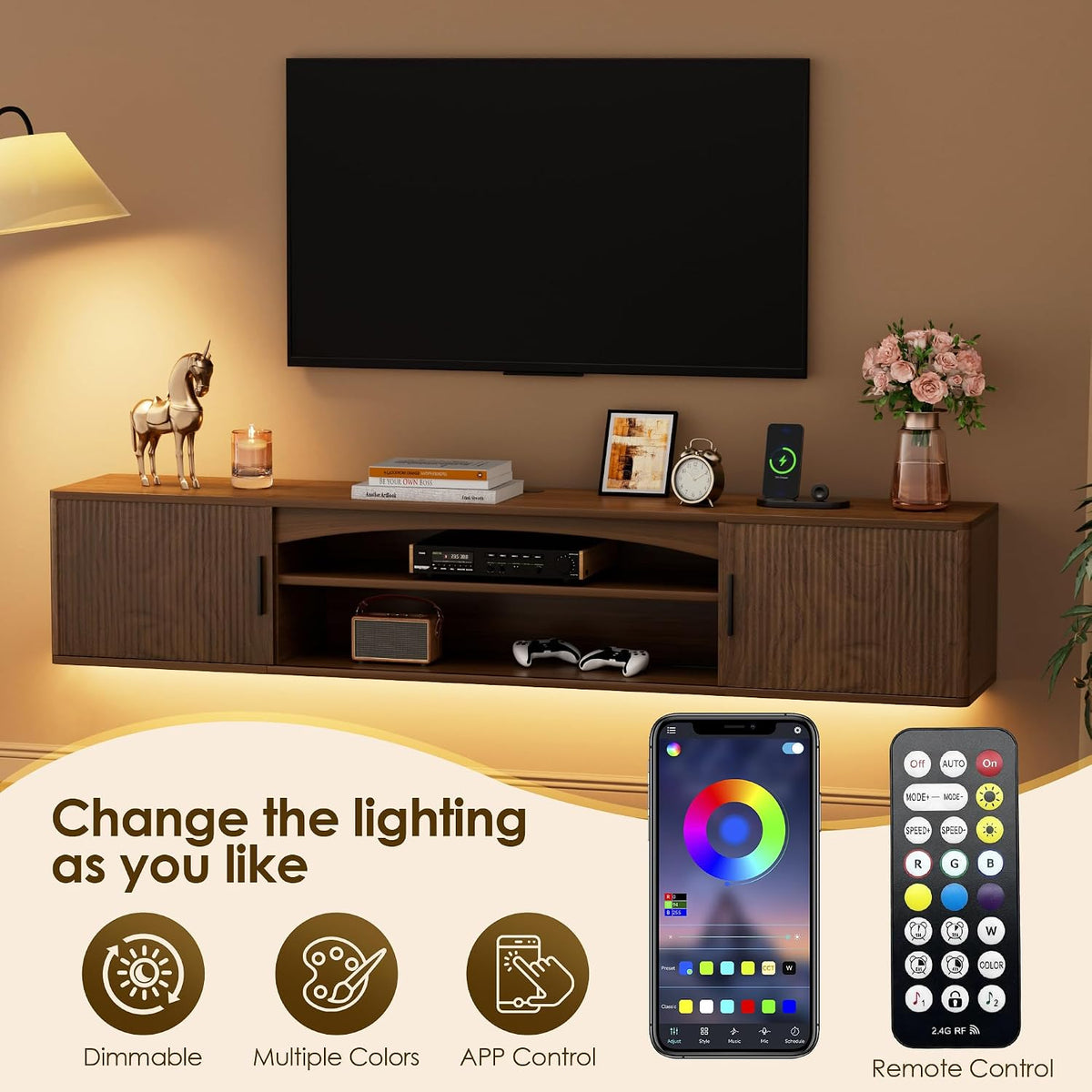 63" Floating TV Console