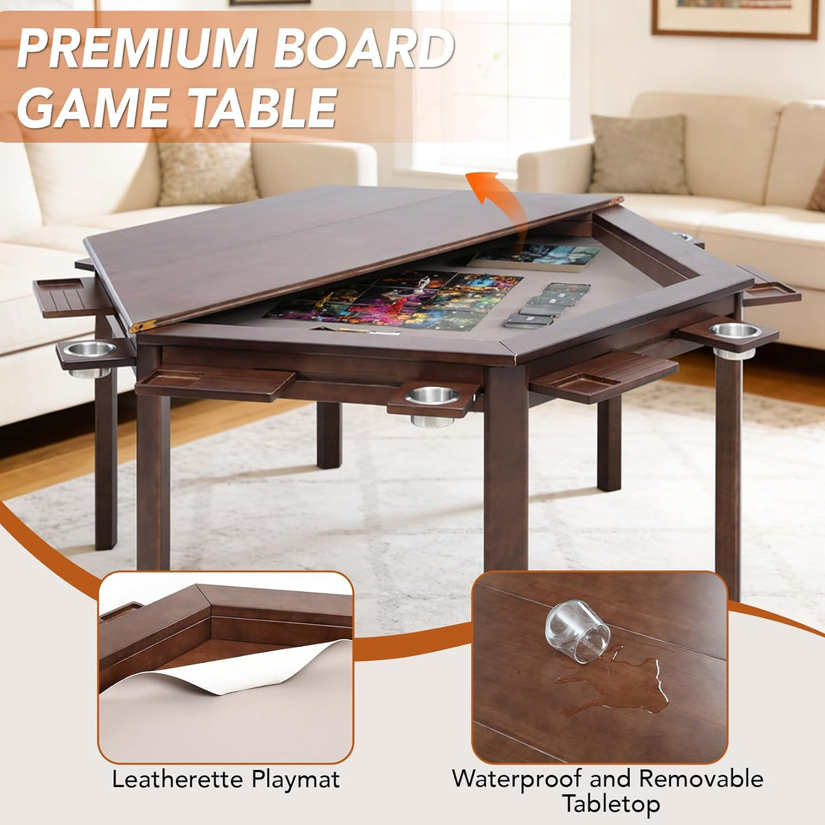 Black Walnut Hex Game Dining Table
