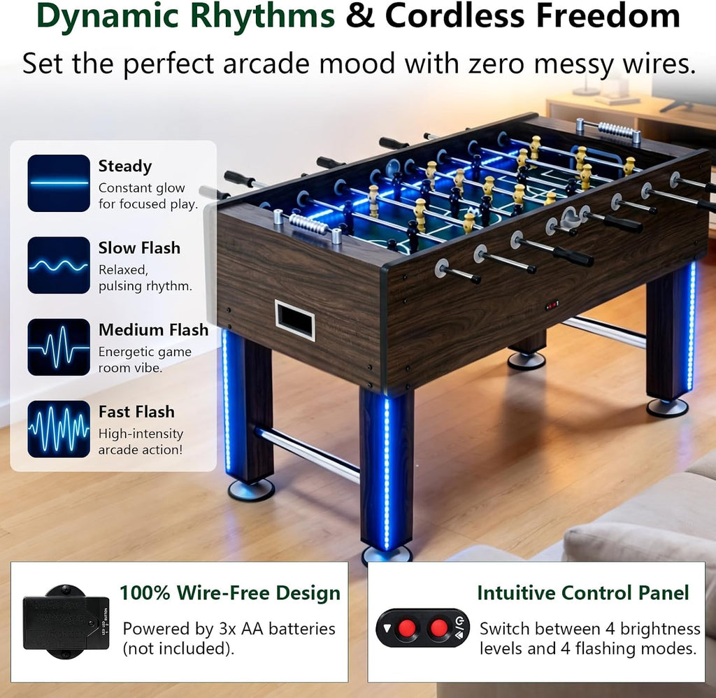 55" LED Competition Foosball Table