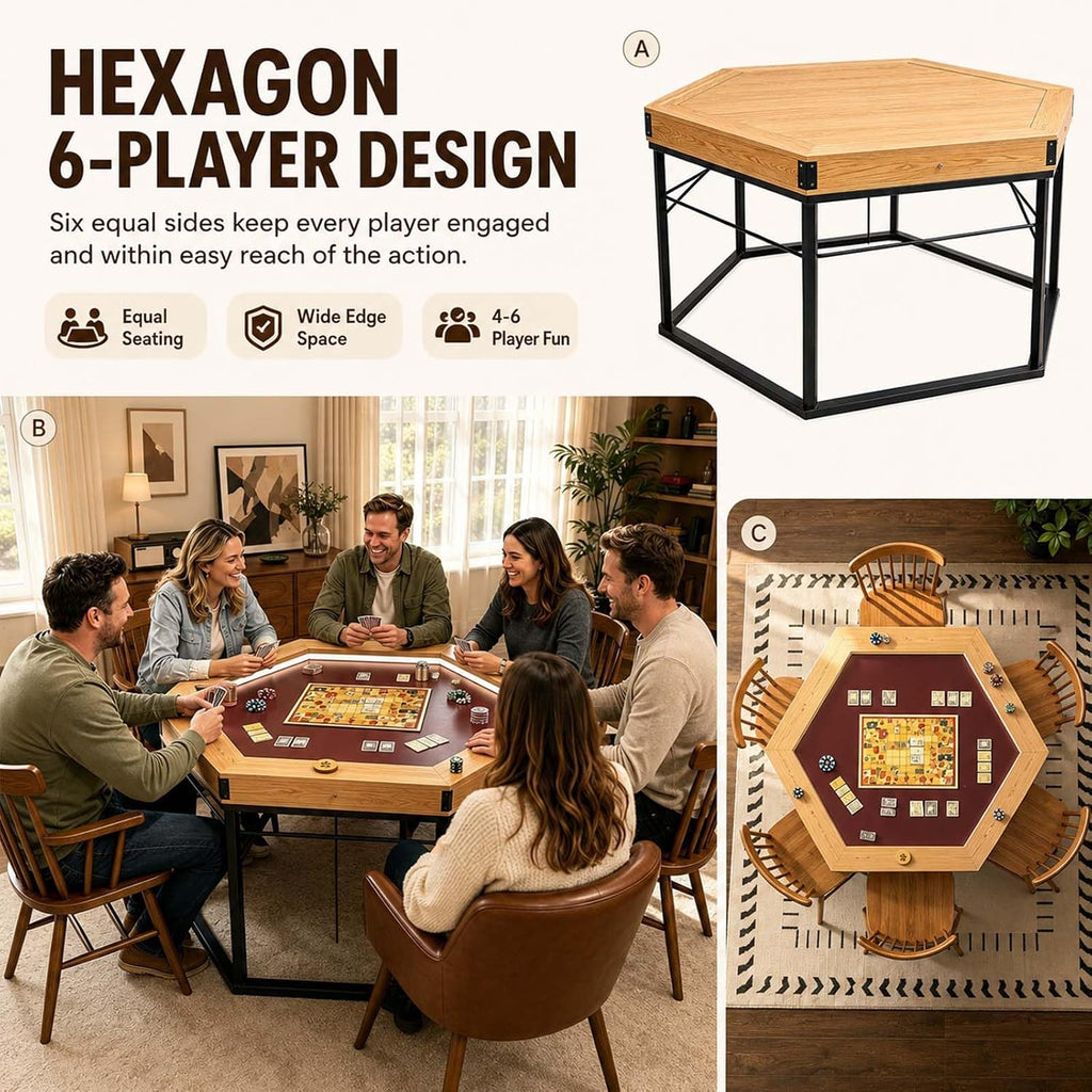Hex Convertible Game Dining Table