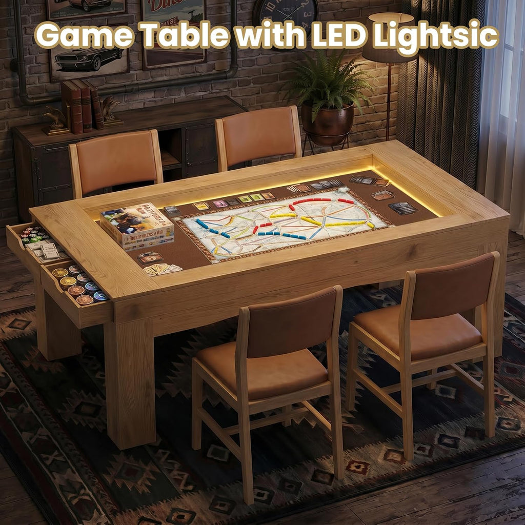 2-in-1 Gaming Dining Board Game Table