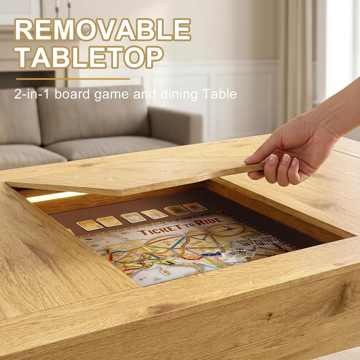 2-in-1 Gaming Dining Board Game Table