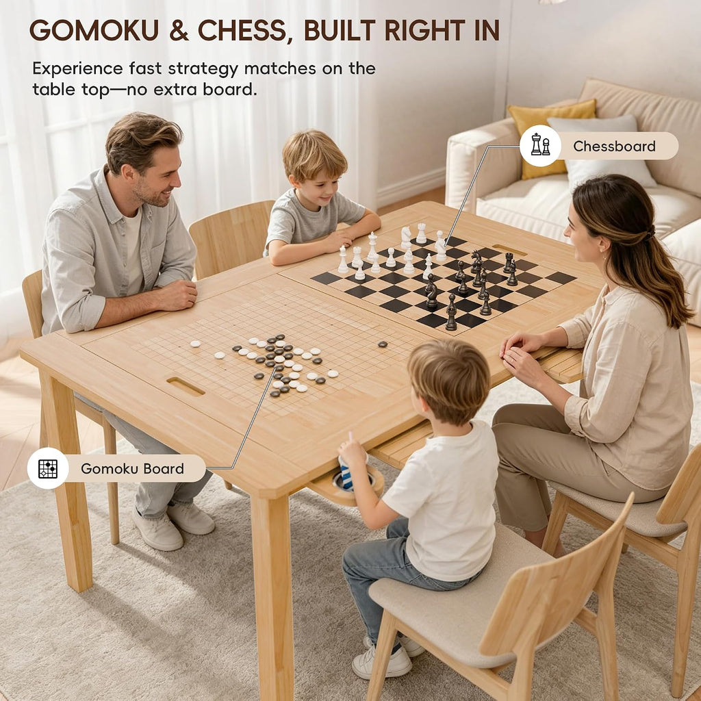 Oak Removable Top Board Game Table