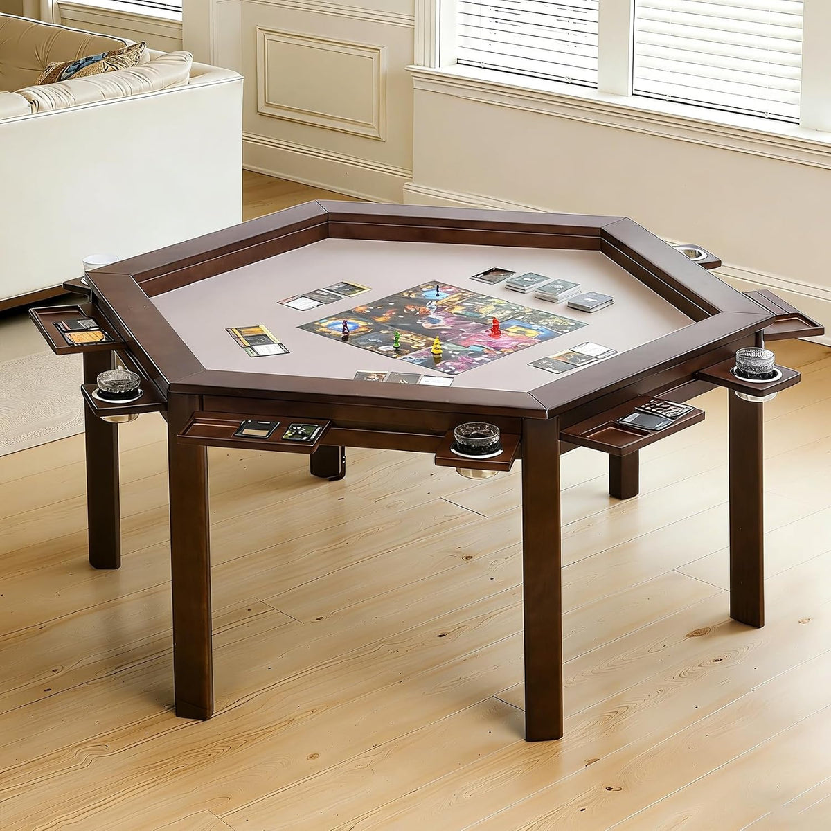 Black Walnut Hex Game Dining Table