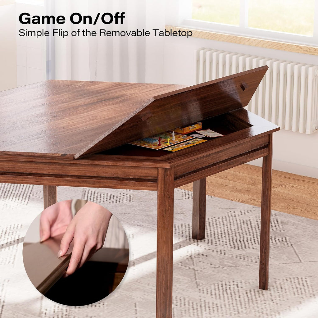 60" Walnut Hex Poker Game Table