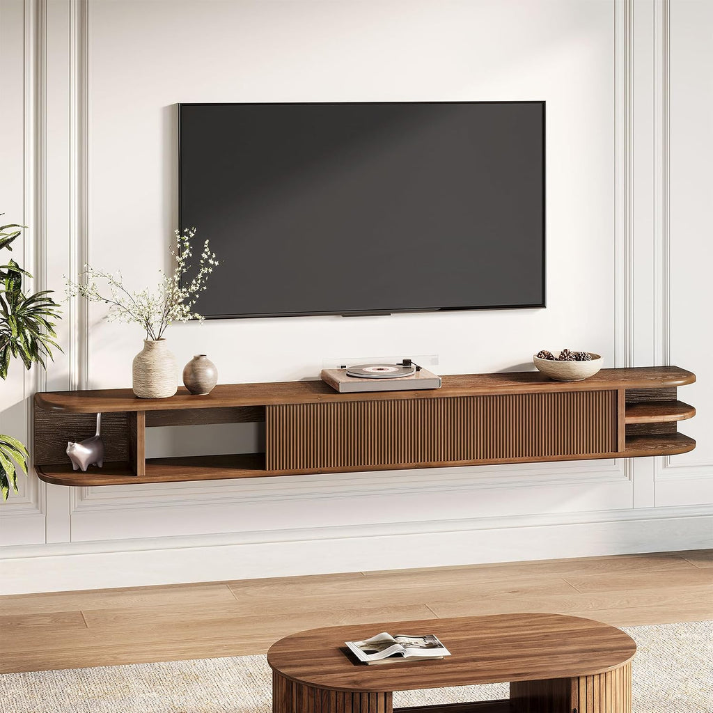 71" Solid Wood Floating TV Stand
