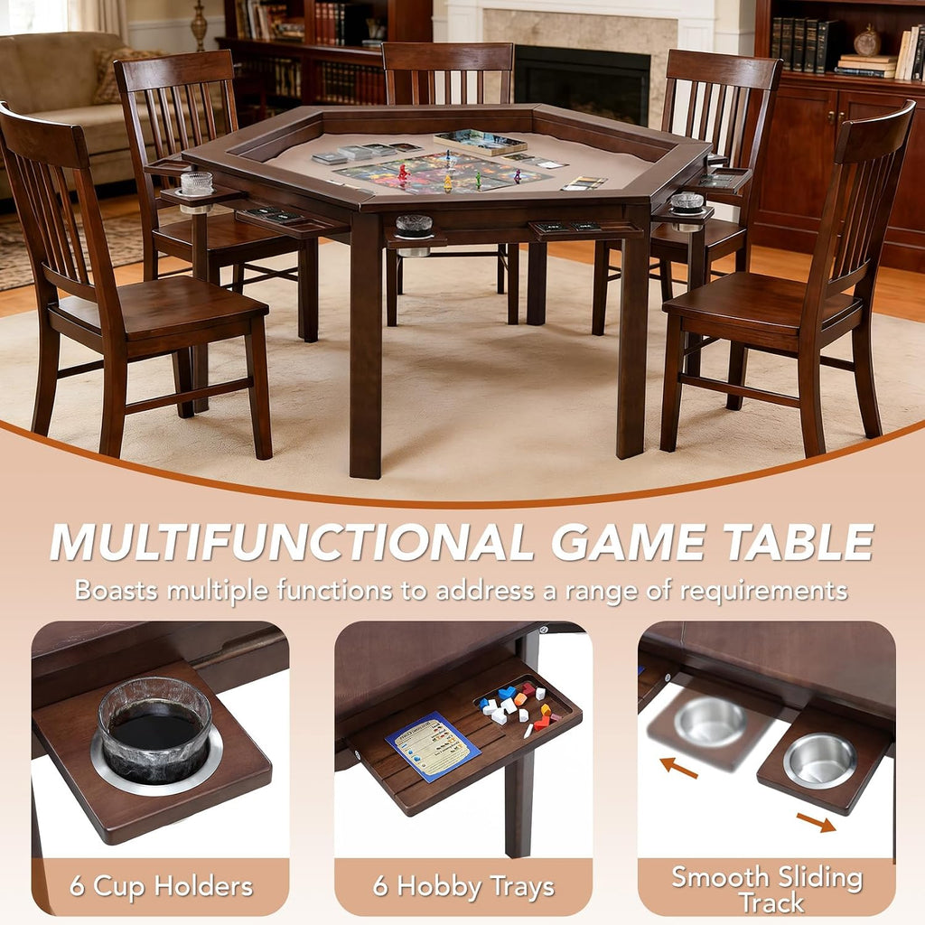 Black Walnut Hex Game Dining Table