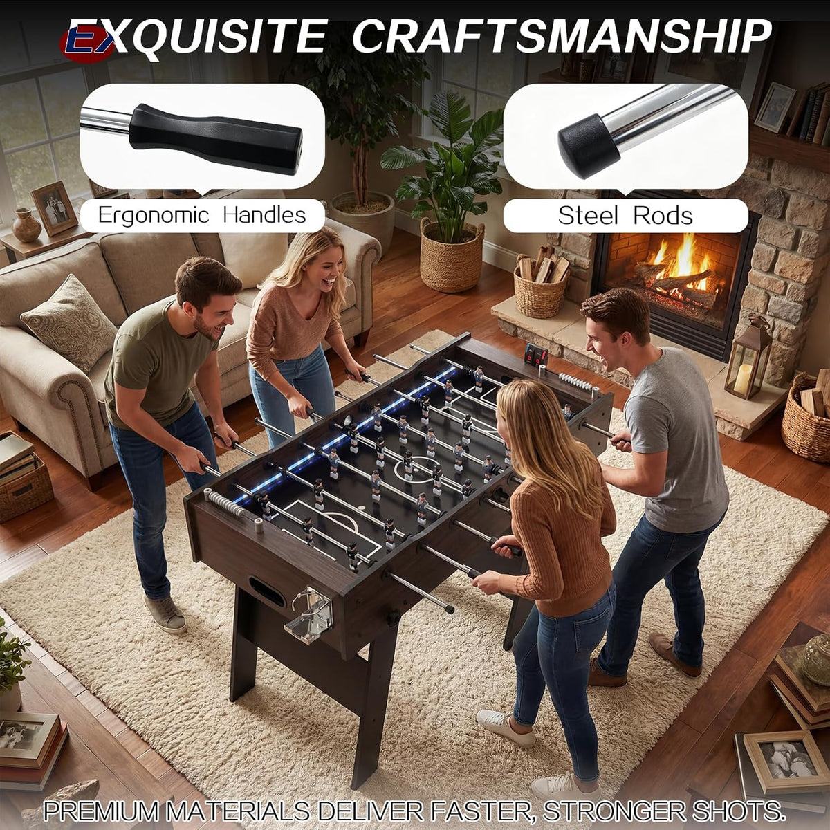 53" LED Folding Foosball Table