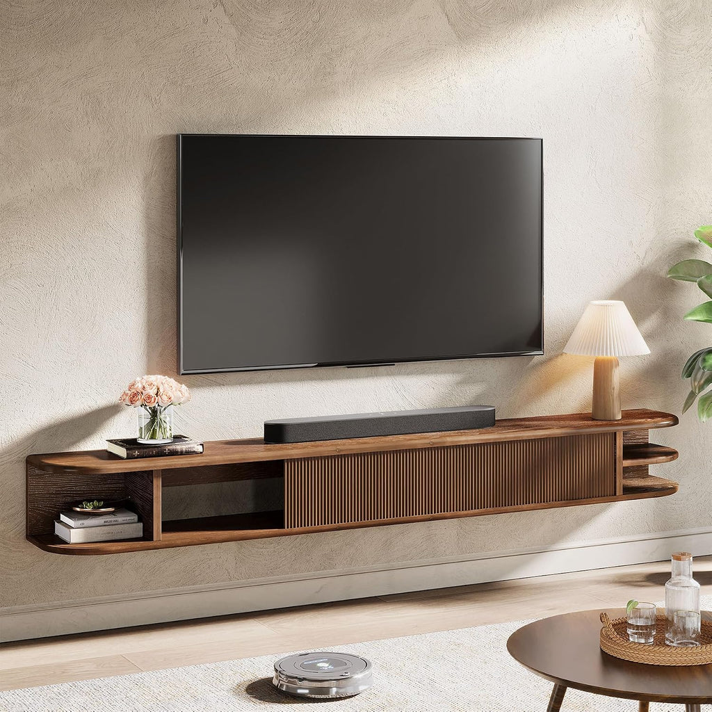 71" Solid Wood Floating TV Stand