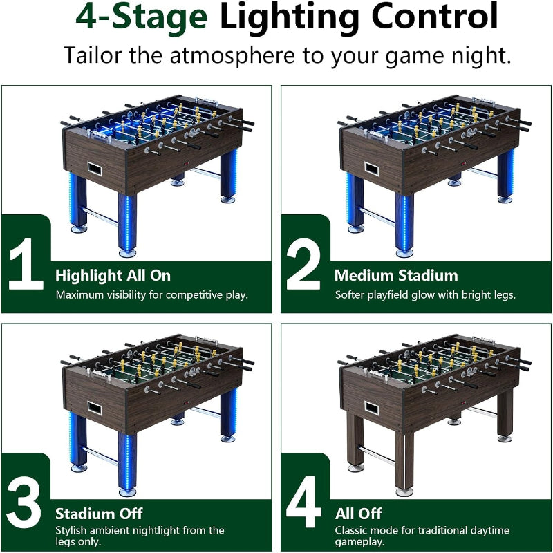 55" LED Competition Foosball Table