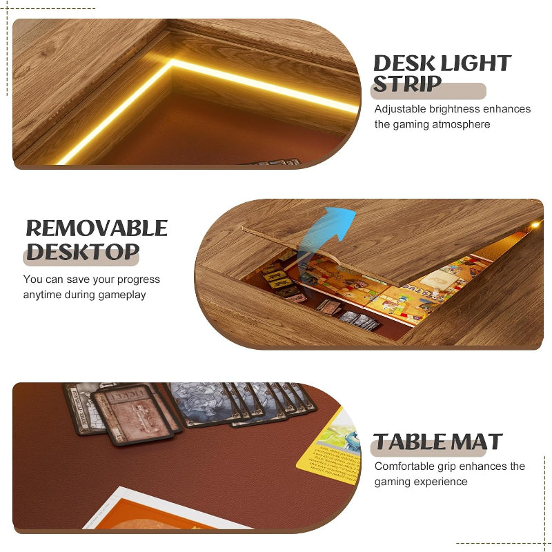 LED Removable Top DND Game Table