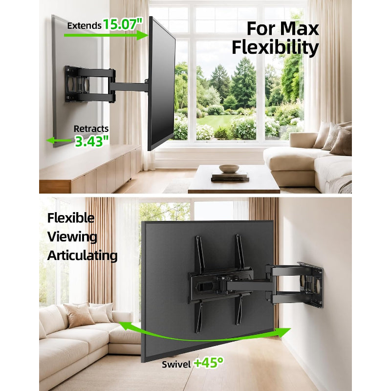 Dual-Arm Full Motion TV Wall Mount