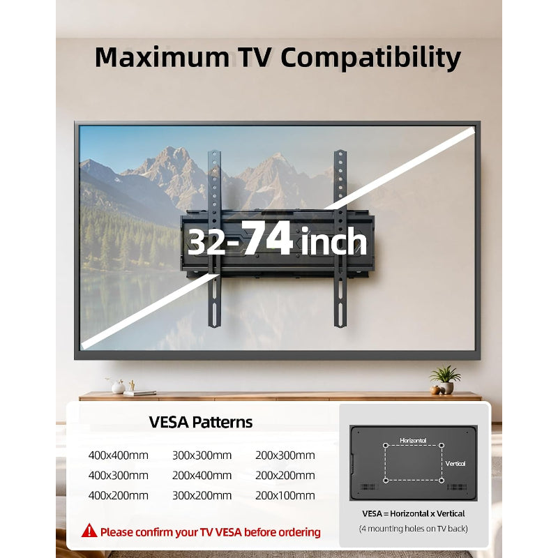 Dual-Arm Full Motion TV Wall Mount